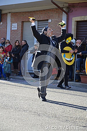 Teulada, Sardinia - 02.18.2018: Traditional masks of Sardinia Editorial Stock Photo