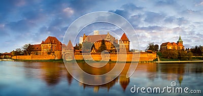 Teutonic Castle in Malbork (Marienburg) Stock Photo