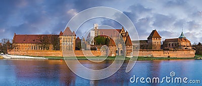 Teutonic Castle in Malbork (Marienburg) Stock Photo