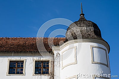 Teutonic castle in Pomerania, Central Europe. A restored monument in Poland. Stock Photo