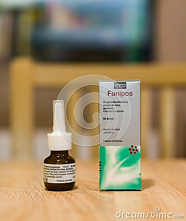 Teva Fanipos nose spray Editorial Stock Photo