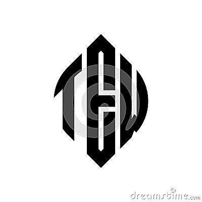 TEW circle letter logo design with circle and ellipse shape. TEW ellipse letters with typographic style. The three initials form a Vector Illustration