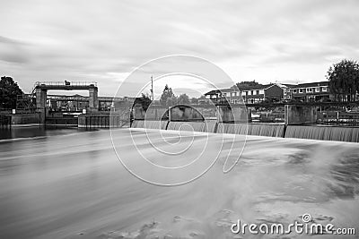 Tewkesbury weir Stock Photo