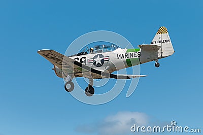 AT-6 Texan Rear Against Sky Editorial Stock Photo