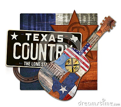 Texas Country Music Art Piece Stock Photo