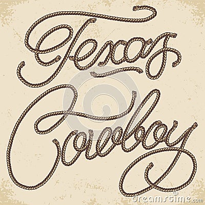 Texas cowboy monochrome vintage sticker Vector Illustration