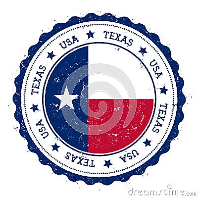 Texas flag badge. Vector Illustration