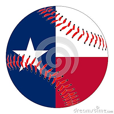 Texas Flag Baseball Vector Illustration