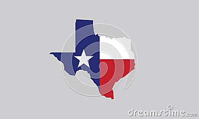 Texas flag state map Vector Illustration