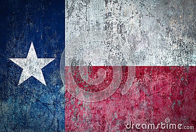 Texas Flag painted on a Wall Stock Photo