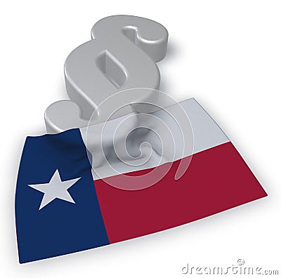 Texas flag and paragraph symbol Cartoon Illustration