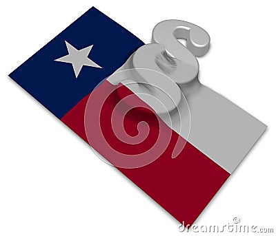 Texas flag and paragraph Cartoon Illustration