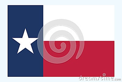 Texas flag vector. Flag of Texas is the second largest state of United States vector eps10. Vector Illustration