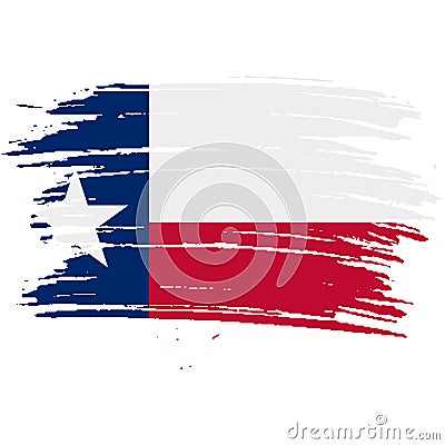 Texas grunge, damaged, scratch, vintage and old. Lone star state flag. Texas grunge flag with a texture. Symbol of the Vector Illustration