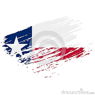 Texas grunge, damaged, scratch, vintage and old. Lone star state flag. Texas grunge flag with a texture. Symbol of the Vector Illustration