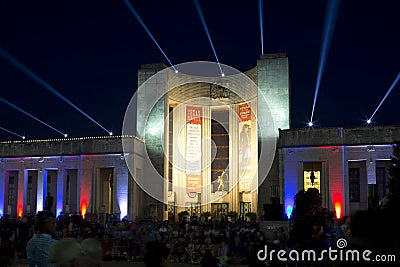 Texas Hall of state in Dallas Fair Park night Editorial Stock Photo