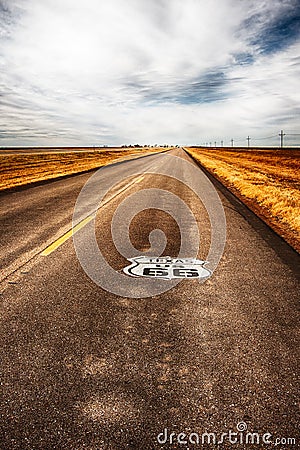 Texas Highway Route 66 Stock Photo