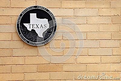 Texas Historical Landmark Editorial Stock Photo