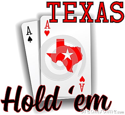 Texas Hold em Poker ace cards Vector Illustration