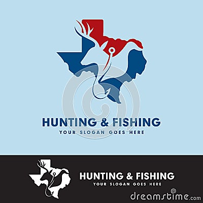 Texas hunting and fishing logo , adventure logo vector Vector Illustration