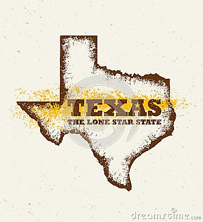 Texas The Lone Star USA State Creative Vector Concept On Natural Paper Background Vector Illustration