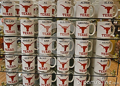 Texas Longhorns cups Editorial Stock Photo