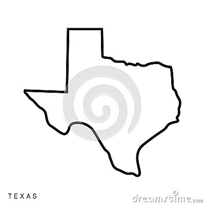 Texas Map Outline Vector Design Template. Editable Stroke Vector Illustration