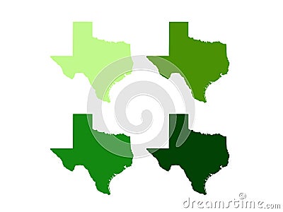 Texas map - the second largest state in the United States Vector Illustration