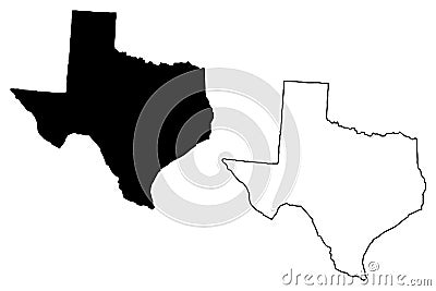 Texas map vector Vector Illustration