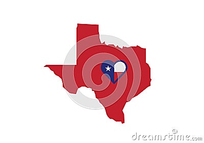 Texas outline map country shape Vector Illustration