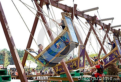 Texas Renaissance Fair - rides for young and old Editorial Stock Photo