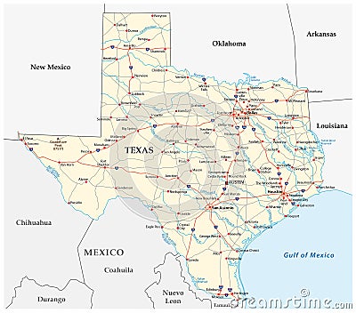Texas road map Stock Photo