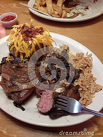 Texas roadhouse dinner Stock Photo