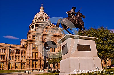 Texas State Capitol Building Horse back Statue Government Stock Photo