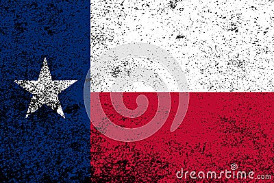 Texas State Flag Grunge Vector Illustration