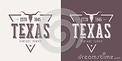 Texas state textured vintage vector t-shirt and apparel design, Vector Illustration