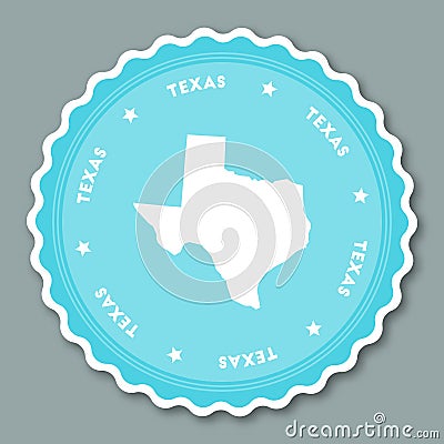 Texas sticker flat design. Vector Illustration