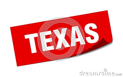 Texas sticker. Texas square peeler sign. Vector Illustration