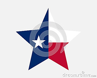 Texas Star Flag. TX USA Five Point Star Shape State Flag. Texan US Lone Star Banner Icon Symbol Vector Vector Illustration