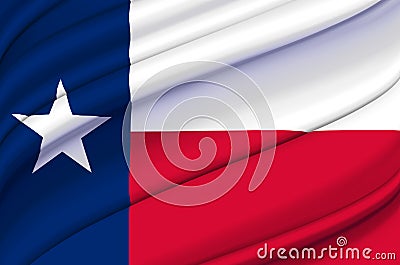 Texas waving flag illustration. Cartoon Illustration