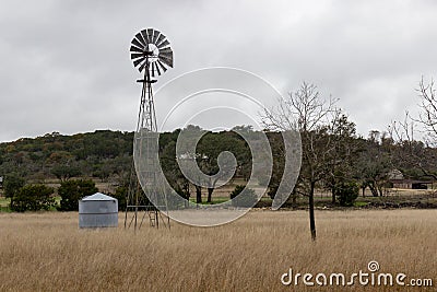 Texas Windmill Stock Photo