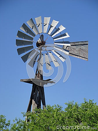 South Texas Windmill Stock Photo