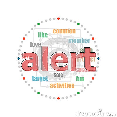 Text Alert. Security concept . Word collage with different association terms Stock Photo