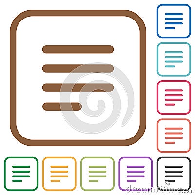 Text align justify last row left simple icons Stock Photo