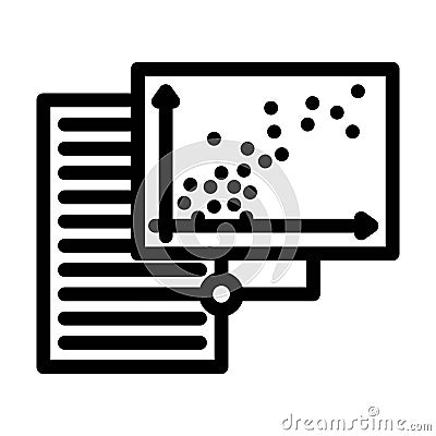 text analysis graph natural language processing nlp line icon vector illustration Cartoon Illustration