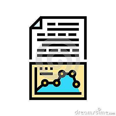 text analysis graph nlp color icon vector illustration Vector Illustration