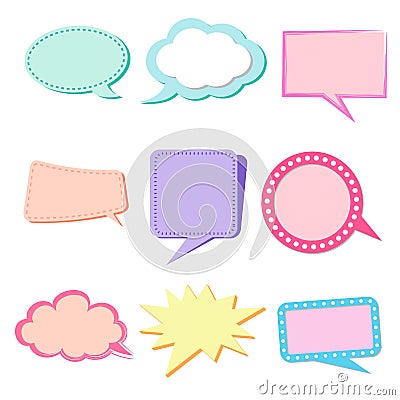 Text Balloon Color pastels maker to cerate and share favorite Vector Illustration