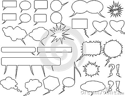 Text balloons, Communication signs. Vector Illustration