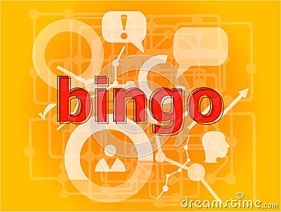 Text Bingo on digital background. Game concept . Big set of infographics elements Stock Photo