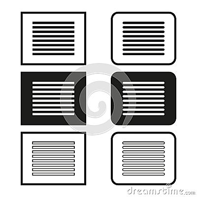 Text block. Information panel icon. Simple document shape. Vector illustration. Vector Illustration